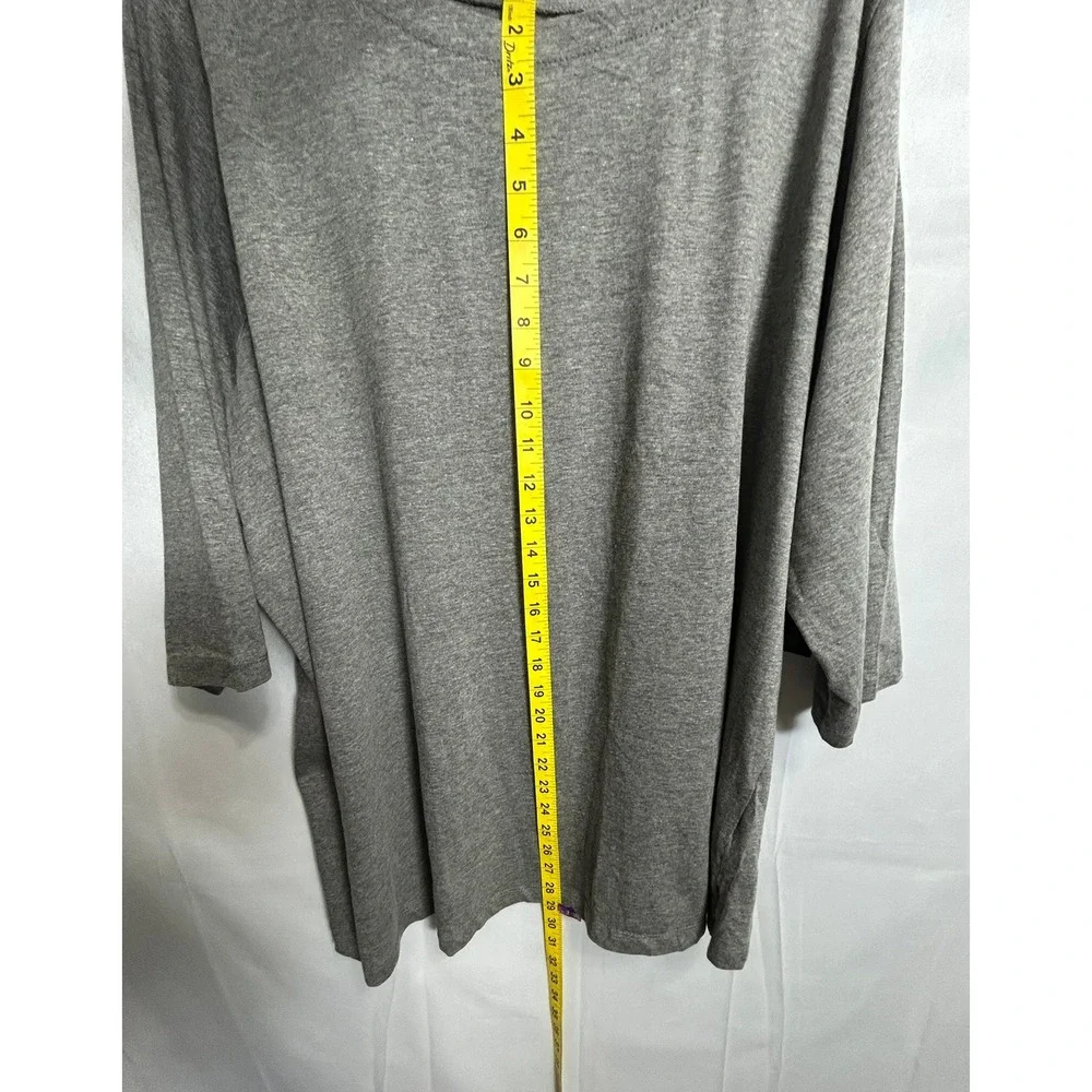 NWT Woman Within 2X T-Shirt Bundle Turquoise Blue Heather Gray Boatneck Tops - Picture 4 of 8